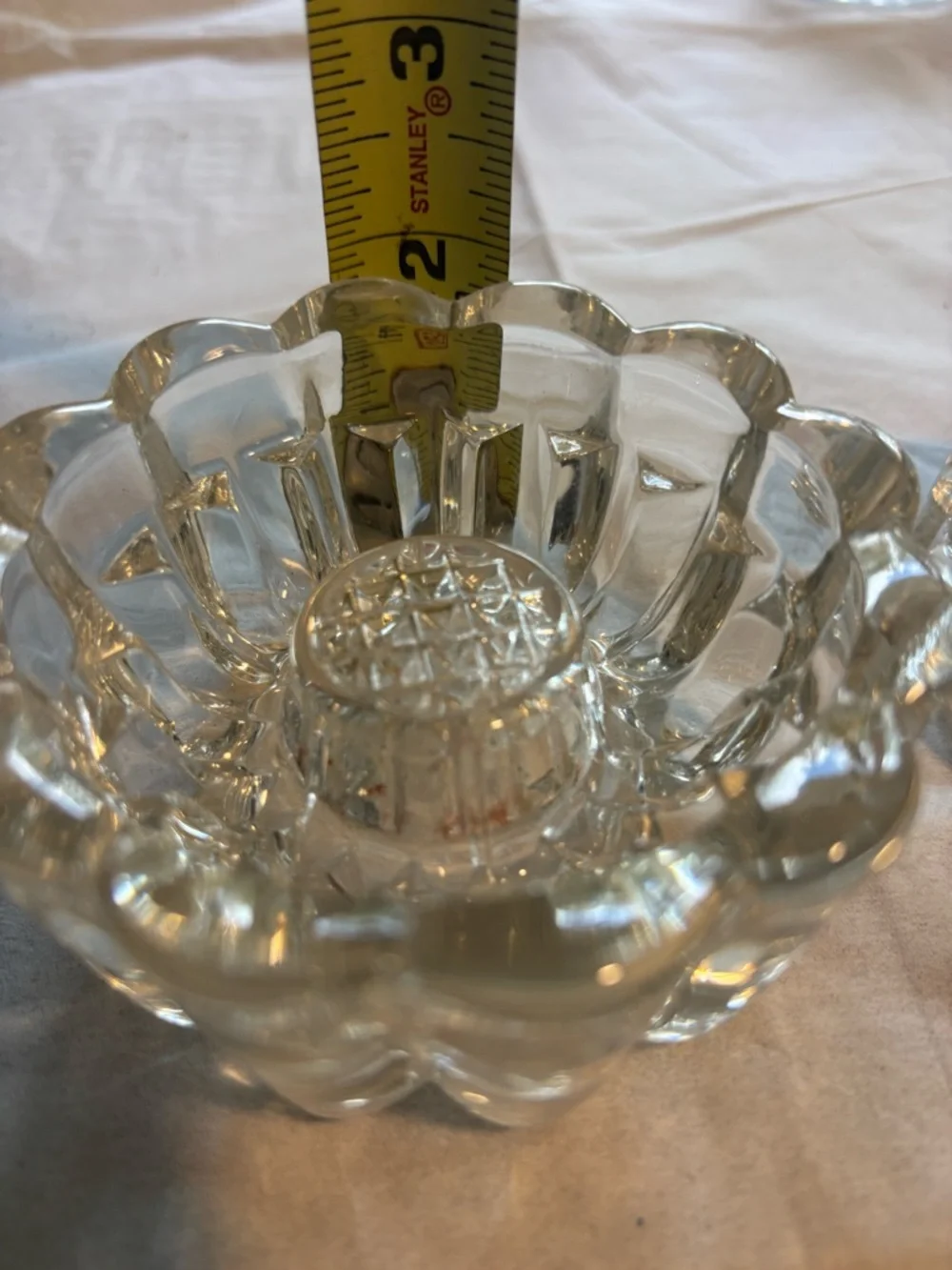 Vintage Princess House Crystal Candle Holders Set of 2 Reversible Bubble Glass